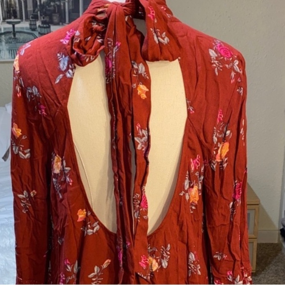 *Final Price* Free People Tate Mock-Neck Tunic Vintage Combo Red S NWT - Picture 7 of 9